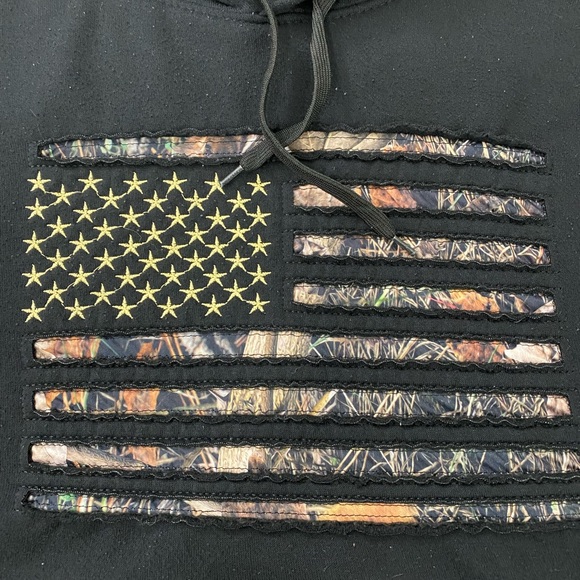Buffalo Outdoors Men’s 2XL Hoodie Sweatshirt Pullover USA American Flag - Picture 2 of 16